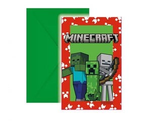 Kvietimai Minecraft su vokeliais, 6 vnt. kaina ir informacija | Vokeliai, atvirukai | pigu.lt