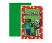 Kvietimai Minecraft su vokeliais, 6 vnt. цена и информация | Vokeliai, atvirukai | pigu.lt