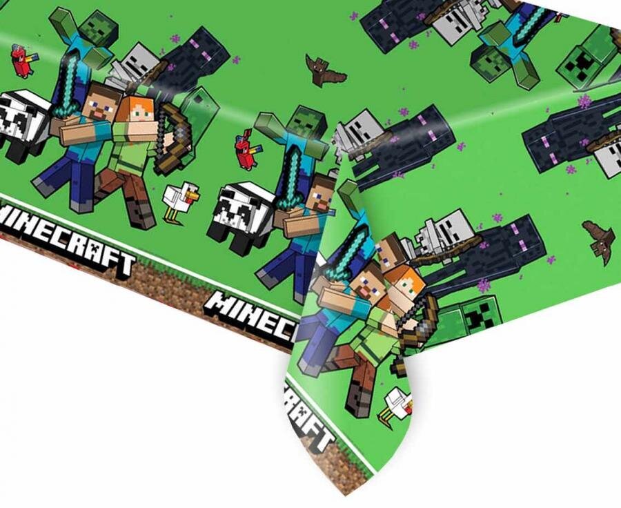Staltiesė Minecraft, plastikinė, 120x180 cm kaina ir informacija | Vienkartiniai indai šventėms | pigu.lt