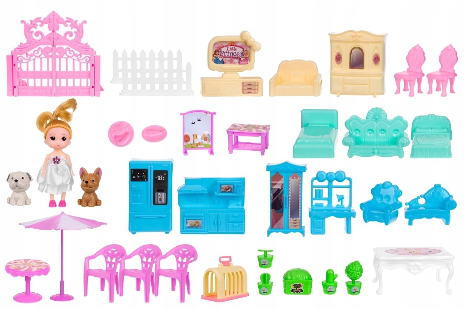 Žaislinis lėlių namas su baldais, įvairių spalvų kaina ir informacija | Žaislai mergaitėms | pigu.lt