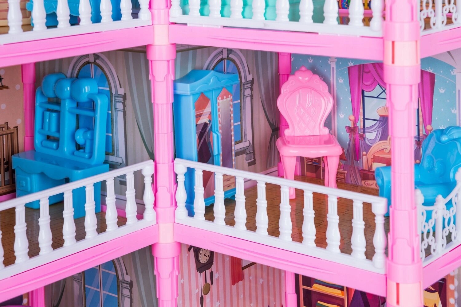 Žaislinis lėlių namas su baldais, įvairių spalvų цена и информация | Žaislai mergaitėms | pigu.lt