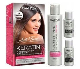 Plaukų tiesinimo rinkinys su keratinu Kativa Anti-Friz Keratin, 1 vnt цена и информация | Средства для укладки волос | pigu.lt
