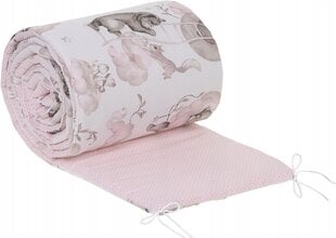 Защита детской кроватки Babymam, 180x30 cm, White/Pink цена и информация | Товары для безопасности детей дома | pigu.lt