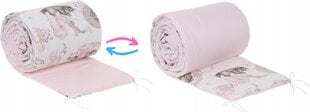 Защита детской кроватки Babymam, 180x30 cm, White/Pink цена и информация | Товары для безопасности детей дома | pigu.lt