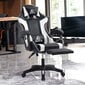 Žaidimų kėdė su atrama kojoms eCarla EC Gaming, juoda/balta цена и информация | Biuro kėdės | pigu.lt