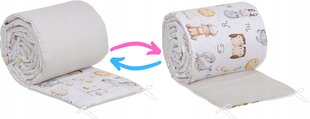 Защита детской кроватки Babymam, 180x30 cm, White/Gray цена и информация | Товары для безопасности детей дома | pigu.lt