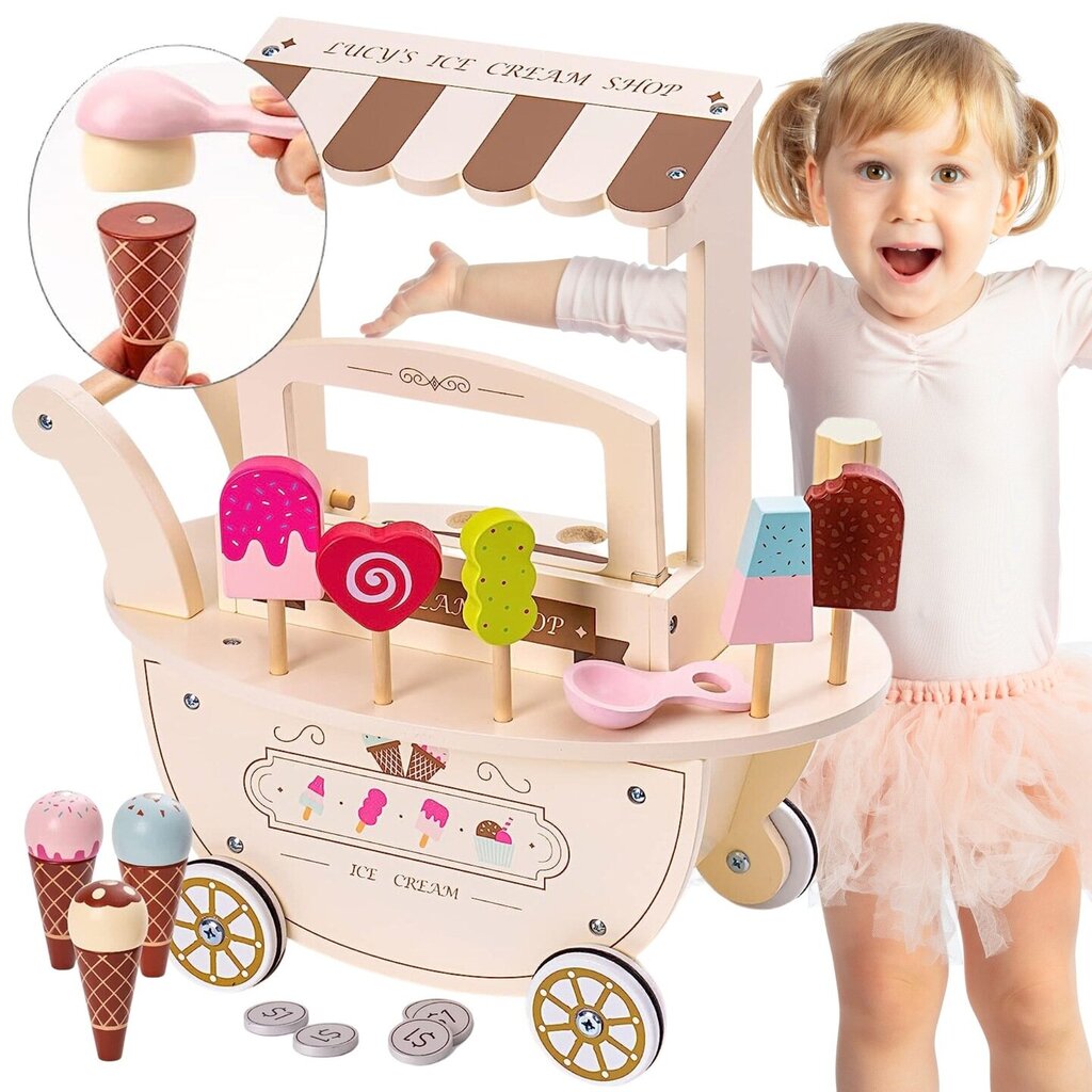 Ledų parduotuvės rinkinys Mamabrum Ice Cream kaina ir informacija | Lavinamieji žaislai | pigu.lt