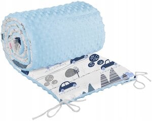 Мягкая защита кроватки Babymam, 180x30 cm, Blue/White цена и информация | Товары для безопасности детей дома | pigu.lt