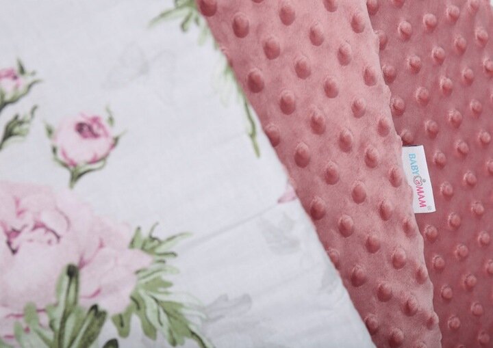 Minkšta kūdikio lovytės apsauga Babymam 180x30, Rožinė/Pilka kaina ir informacija | Saugos varteliai, apsaugos | pigu.lt