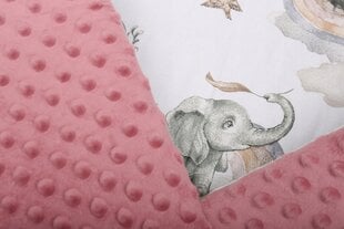 Мягкая защита кроватки Babymam, 180x30 cm, Pink/White цена и информация | Товары для безопасности детей дома | pigu.lt