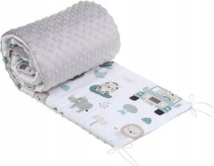Minkšta kūdikio lovytės apsauga Babymam 180x30, Pilka/Balta kaina ir informacija | Saugos varteliai, apsaugos | pigu.lt