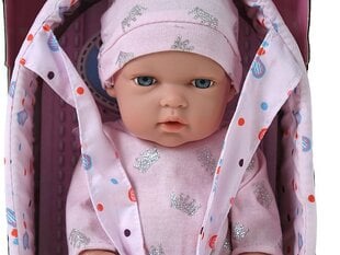 Lėlė kūdikėlis su lopšiuku, 30 cm kaina ir informacija | Žaislai mergaitėms | pigu.lt