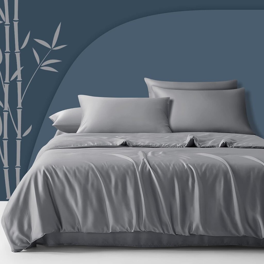 Fittia bambuko pagalvių užvalkalai, Fittia sidabro pilka 2 vnt. kaina ir informacija | Dekoratyvinės pagalvėlės ir užvalkalai | pigu.lt