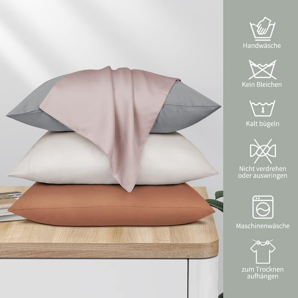 Fittia bambuko pagalvių užvalkalai, Fittia sidabro pilka 2 vnt. kaina ir informacija | Dekoratyvinės pagalvėlės ir užvalkalai | pigu.lt