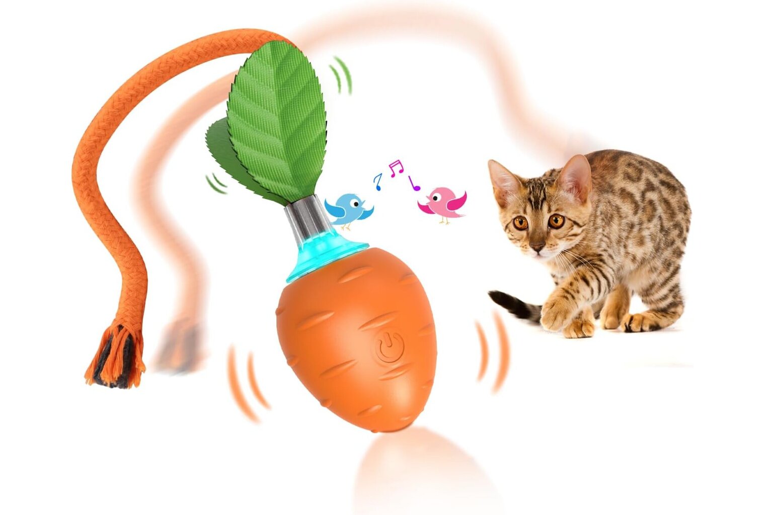 Interaktyvus išmanusis žaislas katėms kamuolys Haplix Smart Cat Ball Carrot, oranžinis kaina ir informacija | Žaislai katėms | pigu.lt