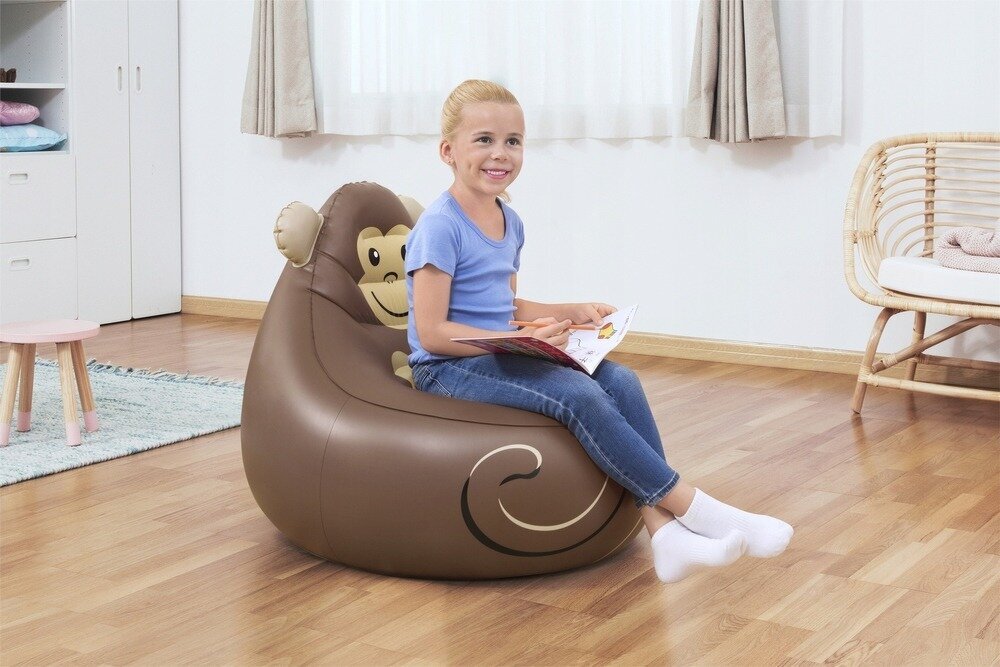 Pripučiamas vaikiškas fotelis Bestway, 72x72x64 cm, rudas kaina ir informacija | Pripučiami čiužiniai ir baldai | pigu.lt