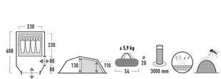 Палатка High Peak Falcon 4 оливково-красный 10327 цена и информация | Палатки | pigu.lt