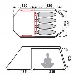 4-местная туристическая палатка Corsica IV NG - Fjord цена и информация | Палатки | pigu.lt