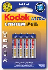 Elementai Kodak ultra lithium AAA 1.5V 4vnt. цена и информация | Kodak Сантехника, ремонт, вентиляция | pigu.lt