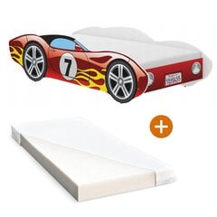 Детская кровать 140x70 см,  iGLOBAL, Auto Car Bed, Corvetta + матрас, красный цена и информация | Детские кровати | pigu.lt