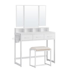 Косметический столик с зеркалом, белый цена и информация | Туалетные столики | pigu.lt