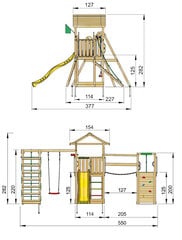 Žaidimo aikštelė Jungle Gym House Clutter Bridge 1-Climb kaina ir informacija | Vaikų žaidimų nameliai | pigu.lt