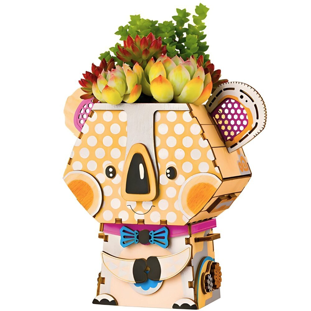 Medinė 3D dėlionė - vazonas Robotime Koala, 47 d. kaina ir informacija | Dėlionės (puzzle) | pigu.lt