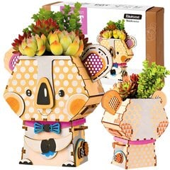 Medinė 3D dėlionė - vazonas Robotime Koala, 47 d. kaina ir informacija | Dėlionės (puzzle) | pigu.lt