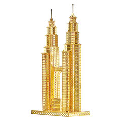 Metalinis konstruktorius 3D modelis – Petronas Towers Piececool, 38 d. kaina ir informacija | Konstruktoriai ir kaladėlės | pigu.lt