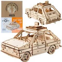 Medinis surenkamas modelis 3D Fiat 126P Little Story, 228 d. цена и информация | Конструкторы и кубики | pigu.lt