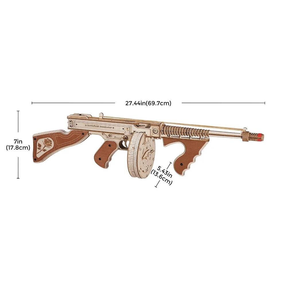 Medinis surenkamas modelis Thompson automatinis pistoletas Robotime, 275 d. kaina ir informacija | Konstruktoriai ir kaladėlės | pigu.lt