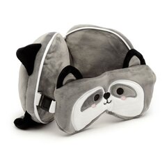 Kelioninė pagalvė su akių kauke, Raccoon kaina ir informacija | Autokėdučių priedai | pigu.lt