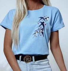 Marškinėliai moterims 202232 01, mėlyni kaina ir informacija | Marškinėliai moterims | pigu.lt