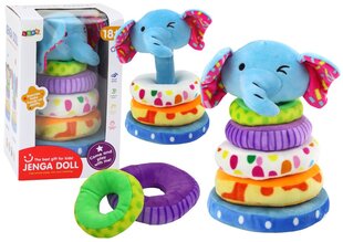 Pliušinė piramidė Dramblys Lean Toys, 6 d, 24 cm kaina ir informacija | Žaislai kūdikiams | pigu.lt