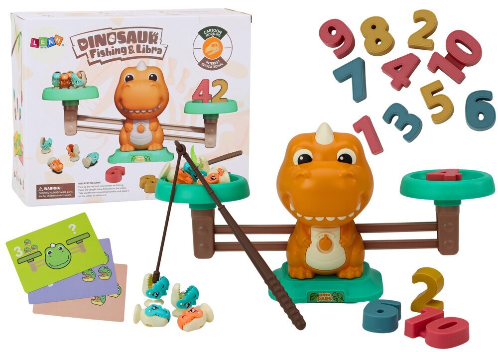 Edukacinis matematikos žaidimas Dinozauro svarstyklės Lean Toys kaina ir informacija | Lavinamieji žaislai | pigu.lt