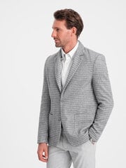Мужская шерстяная куртка в клетку - серый v1 om-blzb-0117 124432-7 цена и информация | Мужские пиджаки | pigu.lt