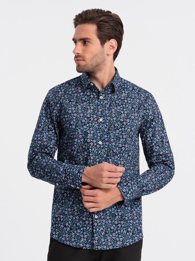 Marškiniai vyrams Ombre Clothing 124405-7, mėlyni цена и информация | Vyriški marškiniai | pigu.lt