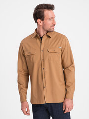 Marškiniai vyrams Ombre Clothing 124366-7, smėlio spalvos kaina ir informacija | Vyriški marškiniai | pigu.lt