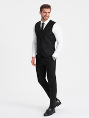жилет мужского костюма без лацканов - черный v4 om-blzv-0112 124333-7 цена и информация | Мужские жилетки | pigu.lt