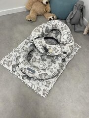 Funkcinė pagalvė su žaidimų kilimėliu Sėdinukas ir midl pagalve Grey Animal kaina ir informacija | Lavinimo kilimėliai | pigu.lt