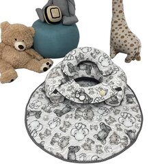 Funkcinė pagalvė su žaidimų kilimėliu Sėdinukas Grey Animal цена и информация | Развивающие коврики | pigu.lt