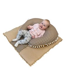 Maitinimo ir atramos pagalvė su žaidimų kilimėliu Sėdinukas Brown Points kaina ir informacija | Maitinimo pagalvės | pigu.lt