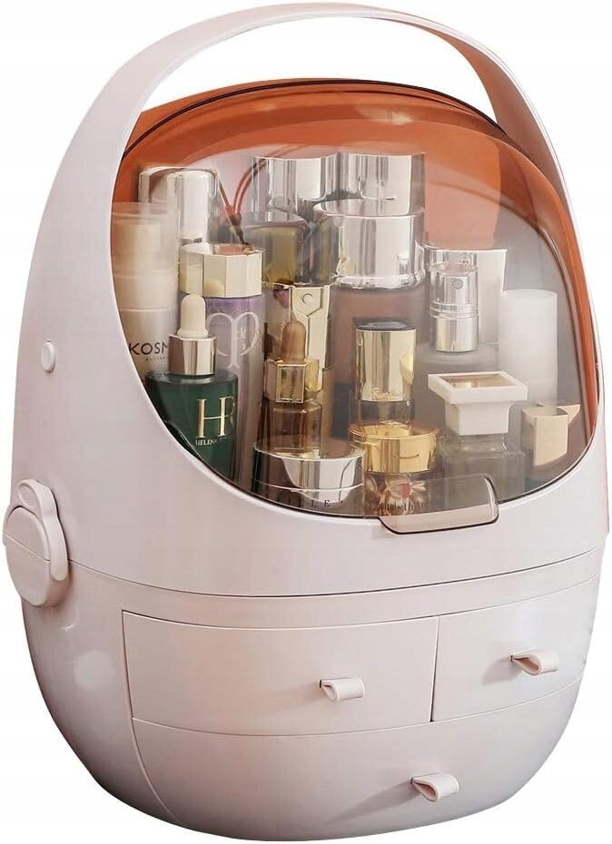 Didelis kosmetikos dežutė su stalčiais Korbi F15, rožinė, 1 vnt. kaina ir informacija | Kosmetinės, veidrodėliai | pigu.lt