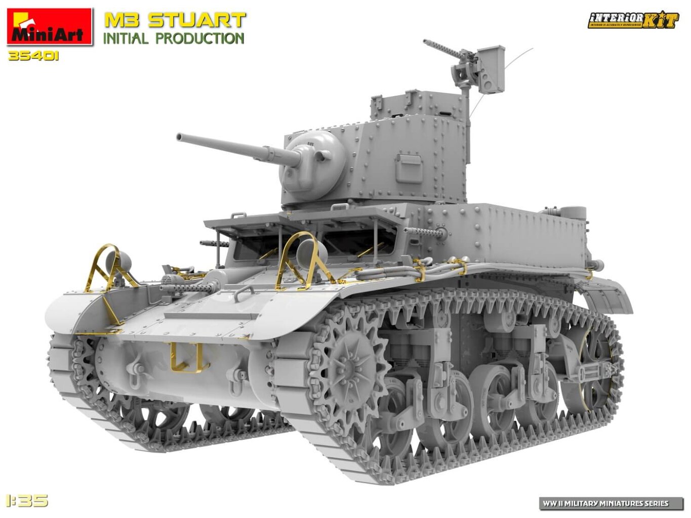 Klijuojamas modelis MiniArt 35401 M3 Stuart Initial Production Interior Kit 1/35 kaina ir informacija | Klijuojami modeliai | pigu.lt