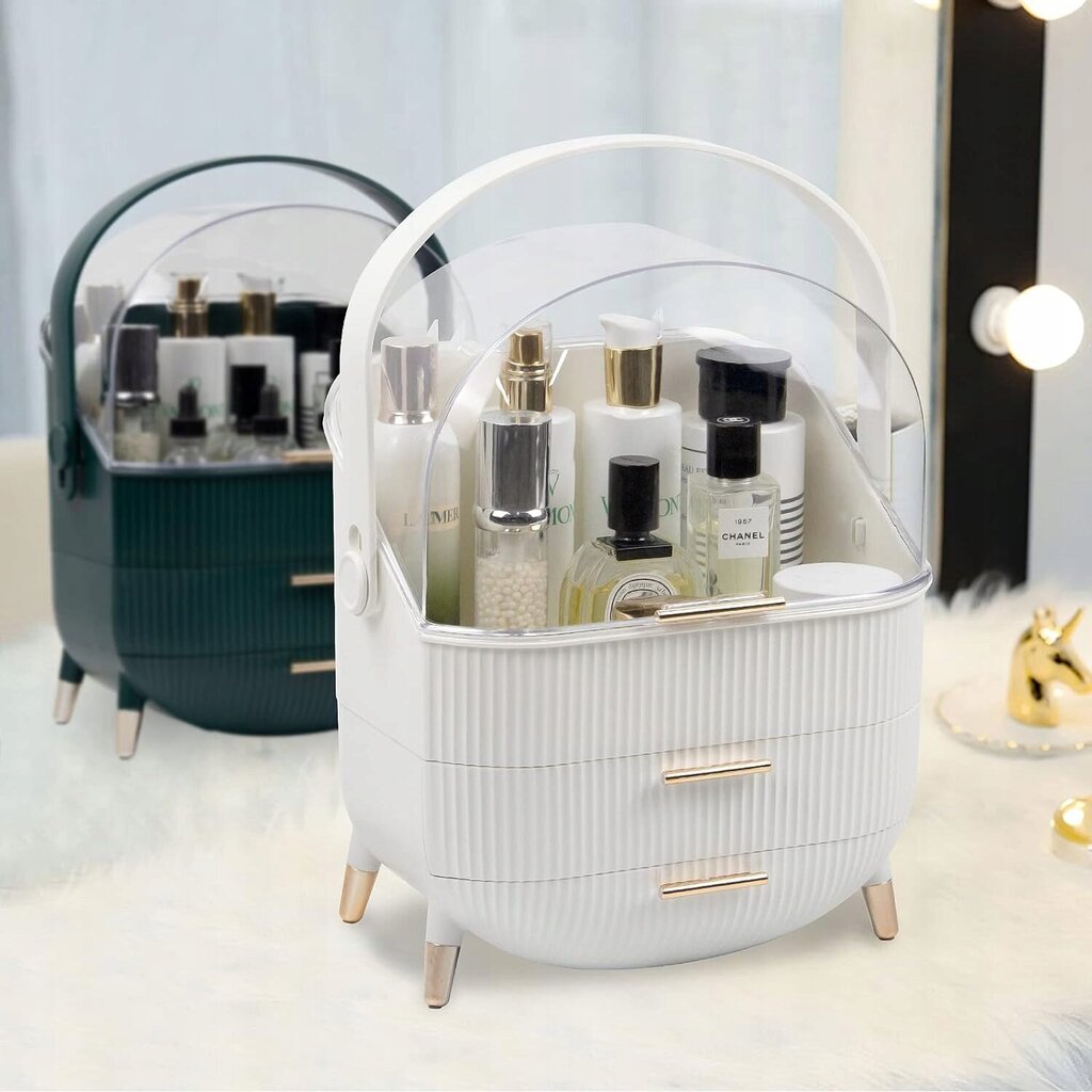 Kosmetikos dežutė su stalčiais, Korbi F9, baltas, 1 vnt. kaina ir informacija | Kosmetinės, veidrodėliai | pigu.lt