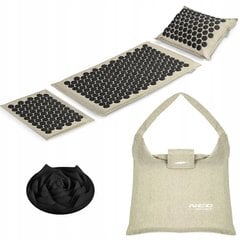Коврик точечный массажный с подушкой Neo-sport, серый/черный цена и информация | Аксессуары для массажа | pigu.lt
