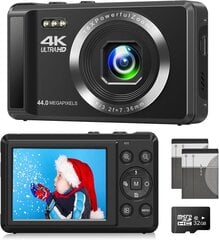 Цифровая фотокамера Sinexe DC065, 48MP, автофокус, 4K, черная цена и информация | Видеокамеры | pigu.lt