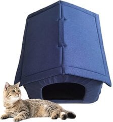 Домик для домашних животных Fanlinpt, 48x45x39 см, синий цена и информация | Лежаки, домики | pigu.lt