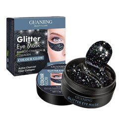 Paakių kaukės Guanjing Collagen & Bamboo Charcoal Eye Pads, Black Glitter, 60 vnt kaina ir informacija | Veido kaukės, paakių kaukės | pigu.lt