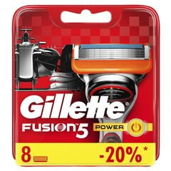 Skustuvo galvutės Gillette Fusion5 Power, 8 vnt kaina ir informacija | Skutimosi priemonės ir kosmetika | pigu.lt